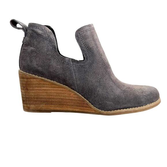TOMS Kallie Wedge Bootie in Gray Women's Size 7.5 - Picture 3 of 11